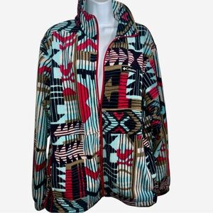 Columbia Women's /Mens Multicolor Navajo Southwestern Fleece Jacket L